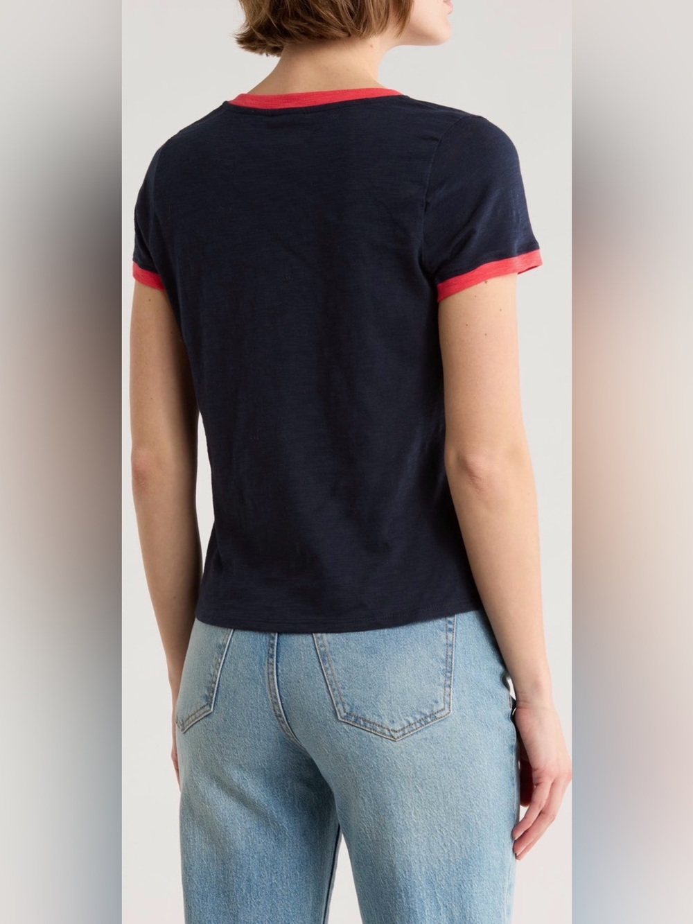 Cinq à Sept Love Smiley Heart Ringer Graphic T-Shirt - Picture 2 of 4